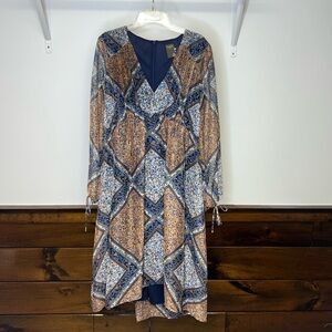 Taylor Long Sleeve Floral Midi Dress- 6